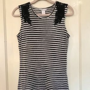 Candies stripe dress sz M lace detail